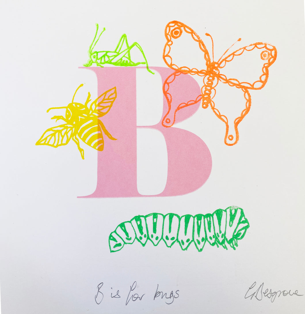 Letter B for Bugs original artwork