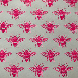 Bee wrapping paper in neon pink
